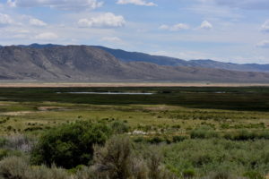 Valley showing marshes and mountains